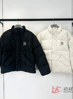 25新款MLB羽绒服男女NY暗纹钻石老花立领运动棉羽外套3ADJM0956