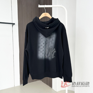 25新款MLB情侣卫衣男女NY波普老花印花连帽运动套头衫3AHDM0554