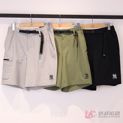 MLB情侣NY小标凉感梭织工装短裤