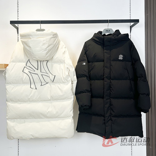 MLB儿童防泼水中长款连帽羽绒服