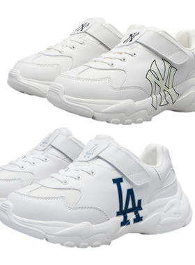 24新款MLB儿童运动鞋男女童NY魔术贴轻便老爹鞋休闲鞋7ASHJ014N