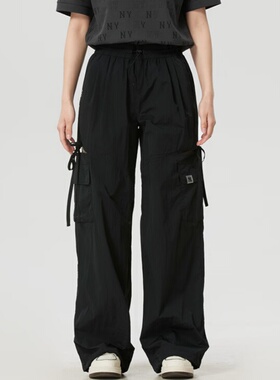 26新款MLB运动裤女子NY凉感防晒宽松阔腿裤工装休闲长裤3FWPB0563