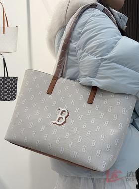 25新款MLB托特包男女NY复古老花满标大容量手提包单肩包3AORM015N