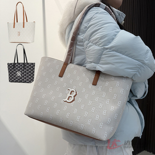 25新款MLB托特包男女NY复古老花满标大容量手提包单肩包3AORM015N