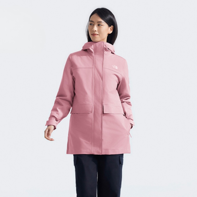 北面冲锋衣女子羽绒三合一外套