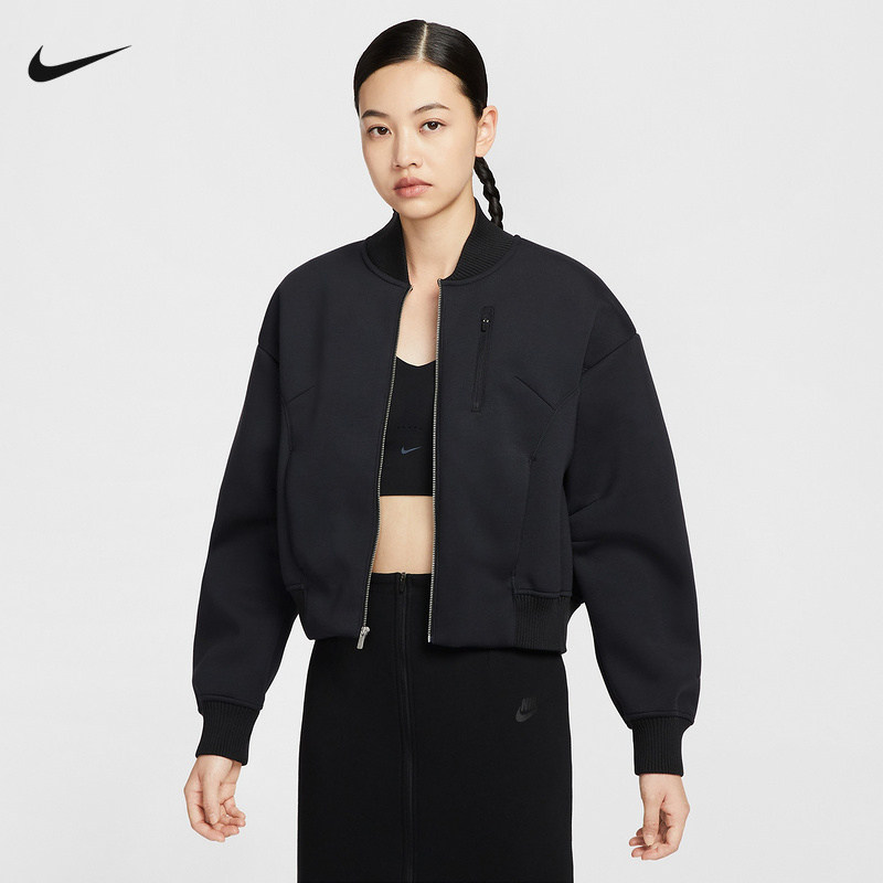 25新款Nike耐克女子外套Sportswear针织短款棒球服运动夹克IB2681