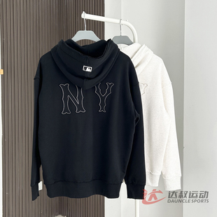 25新款MLB情侣外套男女NY大标做旧破洞开衫卫衣运动夹克3ATRB0654