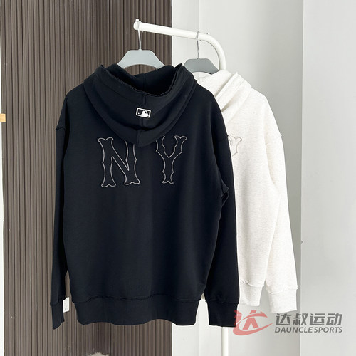 MLB情侣NY大标连帽开衫卫衣外套