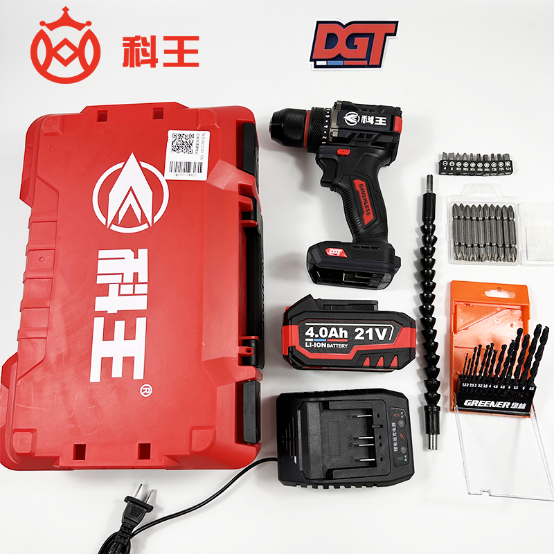 KEWANG의 새로운 DGT 큰 강철 총 21V 브러시리스 리튬 전기 드릴 충전식 드릴 산업용 등급 배터리 충전기 2.0|4.0