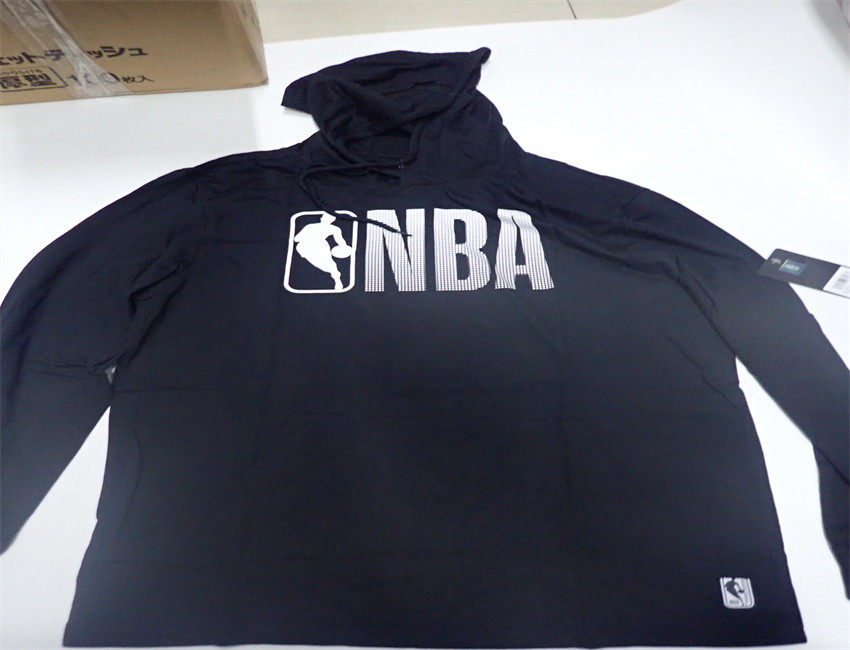 全新NBA官方篮球帽衫卫衣L码黑色加绒
