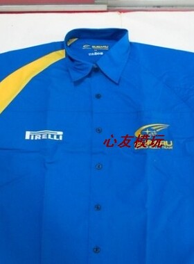 特价富士斯巴鲁 Subru WRC 短袖衬衫车队版赛车服休闲蓝色