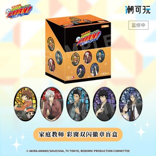 潮可玩 家庭教师reborn 正版彩窗双闪徽章盲盒 沢田纲吉27周边