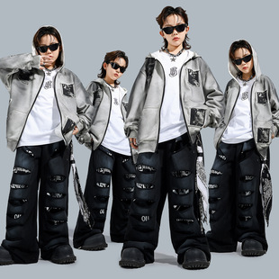 街舞儿童嘻哈演出服套装男童秋冬外套潮装少儿hiphop架子鼓表演服