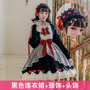 原创 洛丽塔软妹少女长袖秋冬新年日系lolita洋装白雪姬OP连衣裙
