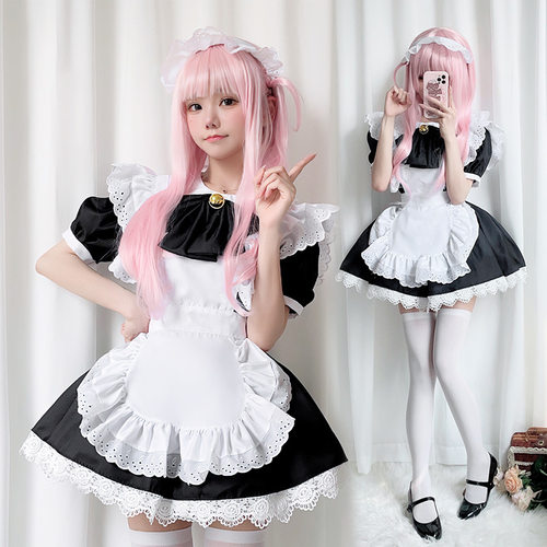 猫女黑白色女仆装日系动漫cosplay少女cos表演公主女佣制服连衣裙