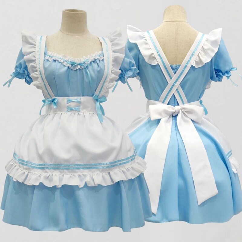 日系女仆装奇迹暖暖二次元动漫cosplay服装洛丽塔连衣裙大码女佣图片