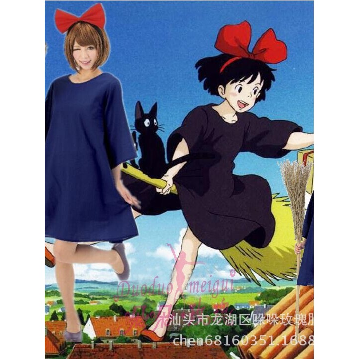 新款万圣节服琪琪万宫崎骏小魔女琪琪表演服女装连衣裙万圣节服装图片