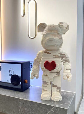 积木熊系列积木玩具大小颗粒拼插积木颗粒积木桌面创意3d颗粒积木