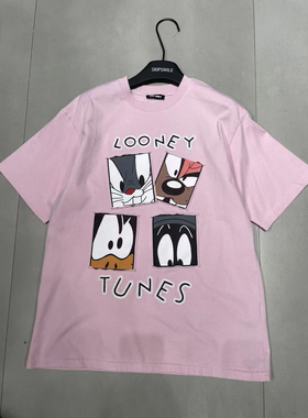 欧洲站2025夏季新款设计师款skip smile小众甜酷卡通印花短袖T恤