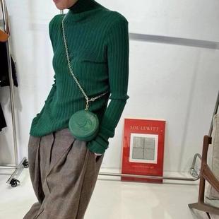 巨好穿南油小众设计坑条大弹力舒适下摆布规则显瘦修身 羊毛打底衫