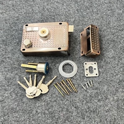 外装门锁9219老式防盗门锁农村大铁门木门室内房门家用锁708锁556