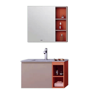 辉煌卫浴现代简约浴室柜组合卫生间挂壁式洗漱盆柜岩板免漆实木