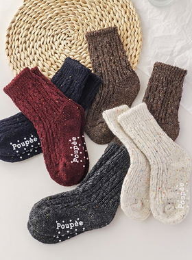 caras韩国进口儿童羊毛袜子加厚秋冬款男女婴幼儿宝宝堆堆袜长袜