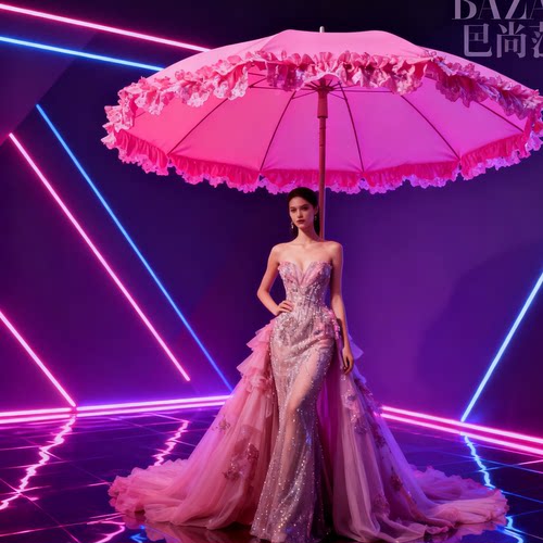 粉色海滩伞咖啡休闲太阳伞户外小吃店露营车摆摊伞花园庭院遮阳伞