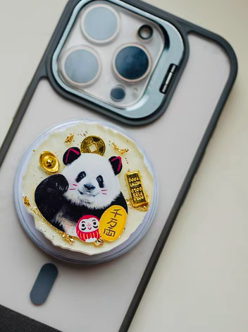 原创奇三妹周边手工滴胶挂件钥匙扣冰箱贴招财猫手机支架熊猫文创