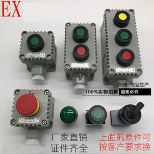 防爆控制按钮LA53-1-2-3 4H防爆带灯按钮开关按钮盒 自复位 急停