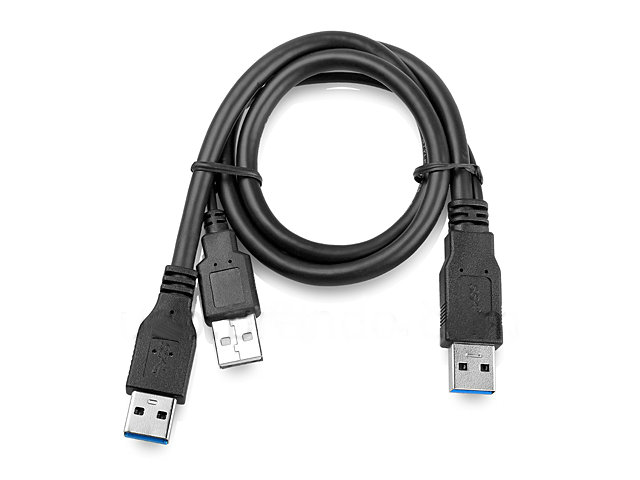 特价USB3.0 移动硬盘线 2A数据线 2头USB对USB 3.0公双USB线