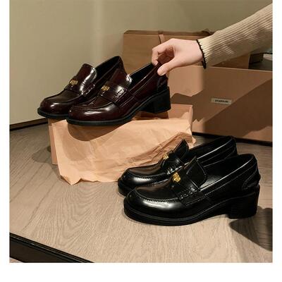 浅口黑色百搭做旧女鞋圆头气质