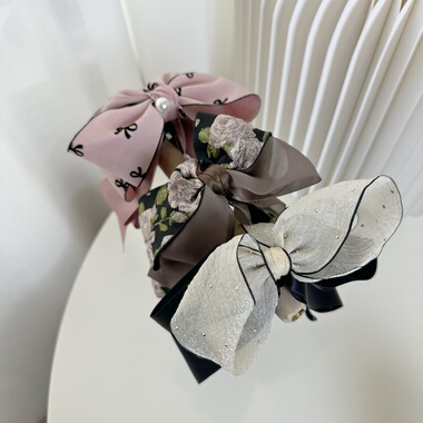 韩国进口优雅淑女蝴蝶结缎带香蕉夹豆家同款民族风竖夹马尾夹发饰