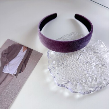 韩国进口豆家同款紫色丝绒发箍气质显白发圈头箍高颅顶头饰发卡女