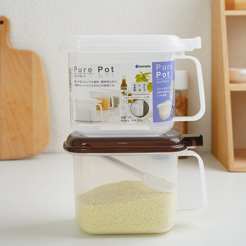 日本调料罐大容量pp塑料带勺子