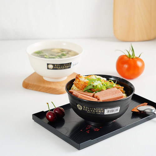 日本进口塑料饭碗食品级耐摔汤碗家用微波煮泡面碗防烫个人拉面碗 - 封面