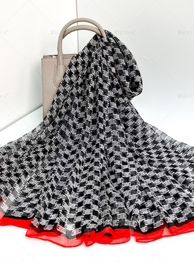 美丝宸 2026新款棋盘格140*180大尺寸丝巾时尚洋气四季可用围巾