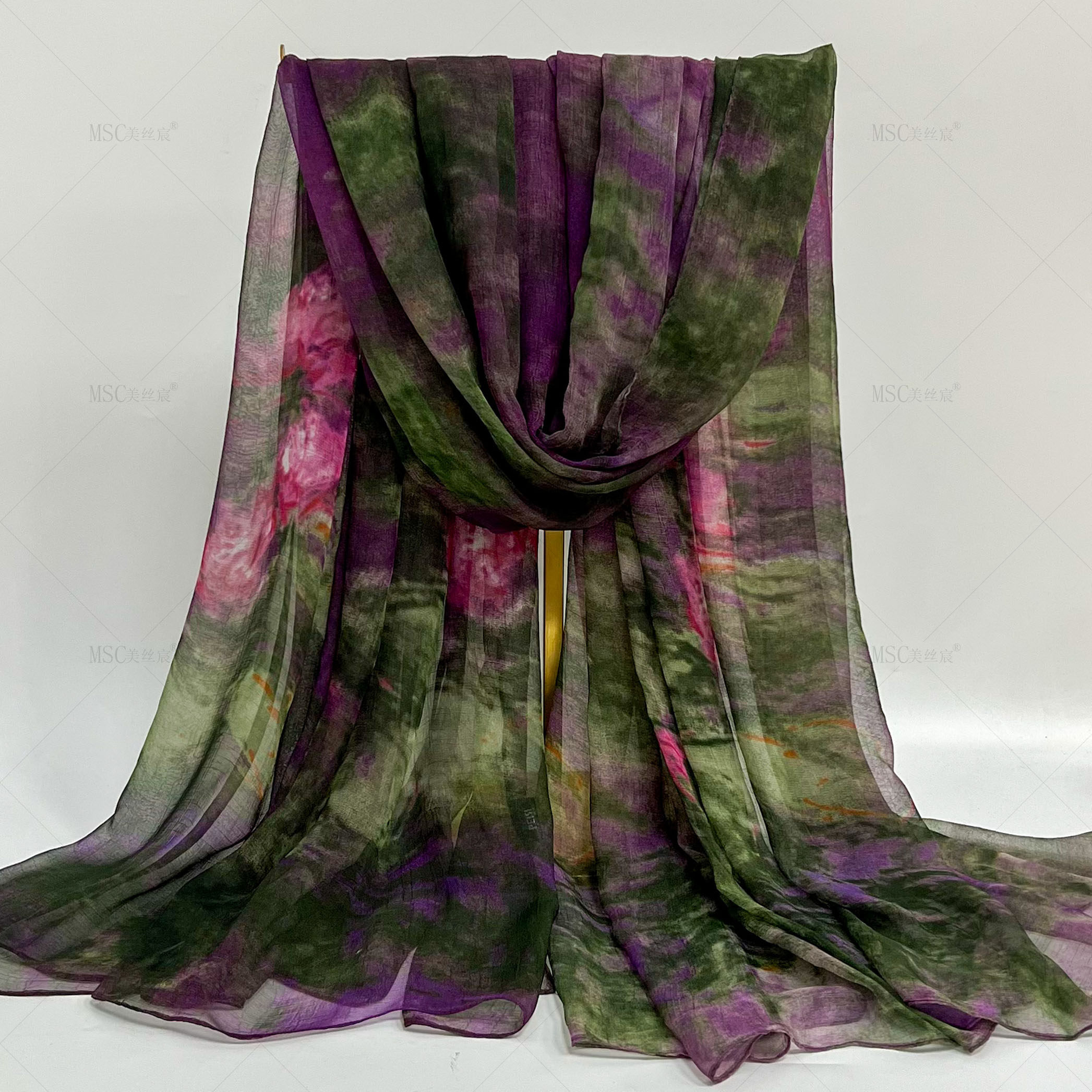 美丝宸【丁香雾紫】140*180大尺寸丝巾薄拍照旅游不起皱四季防晒