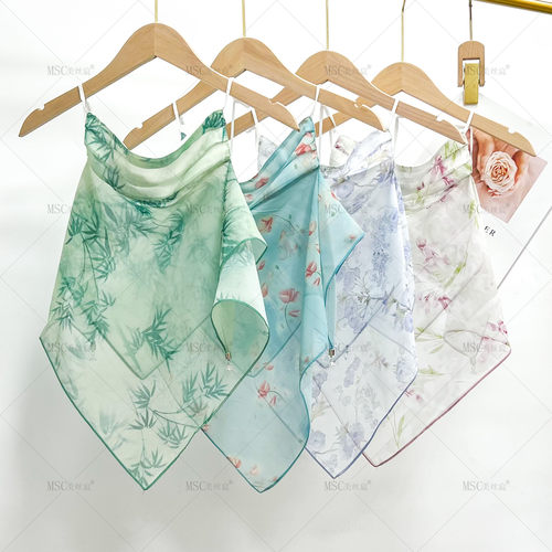 美丝宸桑蚕丝真丝防晒面纱高品质轻薄透气口罩护颈一体遮脸面罩