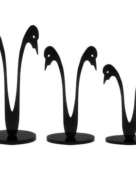 亚克力三件套耳环架黑色耳饰耳坠展示架首饰陈列柜台架珠宝展示架