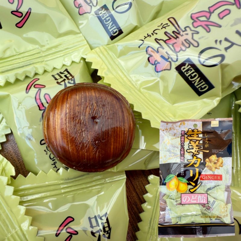 日本进口零食品松屋生姜木梨味黑糖糖果125g约20粒袋装浓郁