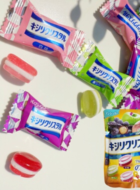 日本进口零食品春日井三种水果味夹心糖果白桃苹果葡萄水果糖62g