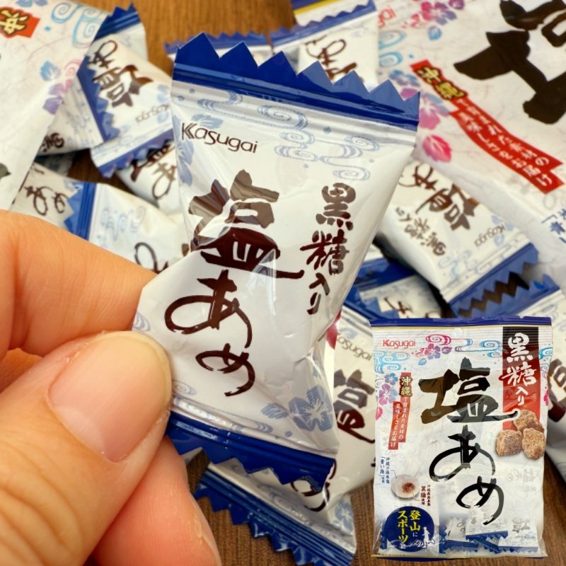 日本进口零食品春日井黑糖夹心盐味硬糖75g约15粒夹心糖补充能量