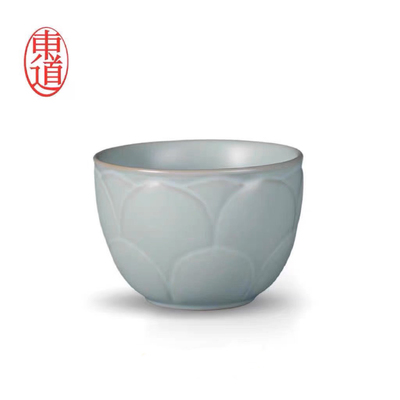 专柜正品 东道汝窑 主人杯开片茶杯高档陶瓷功夫茶具莲升杯莲花杯
