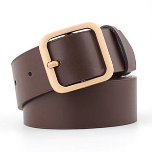 腰带女白色咖啡色 连衣裙牛仔裤 方扣皮带女士搭配大衣风衣装 饰衬衫