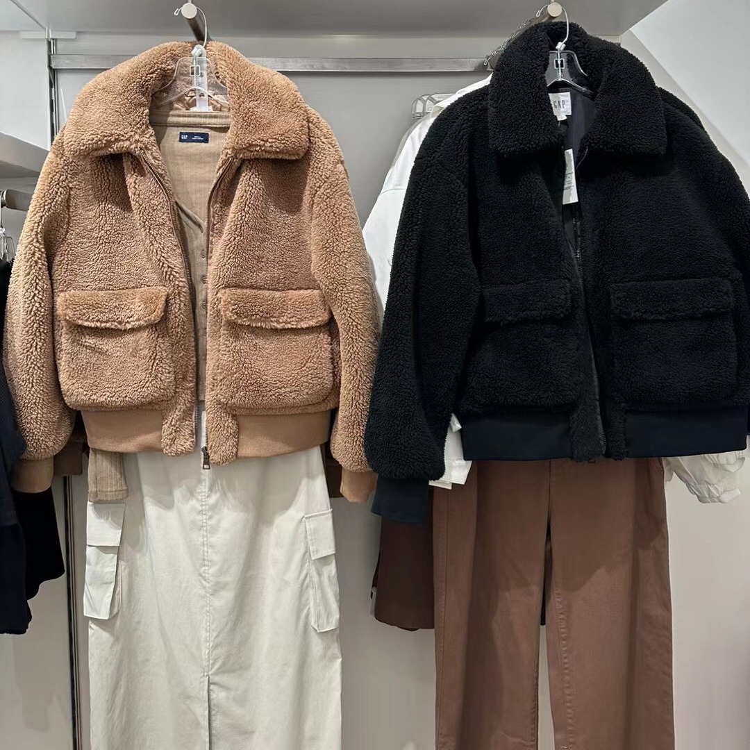 M 798845女装秋冬新款仿羊羔绒宽松廓形外套时尚潮流夹克