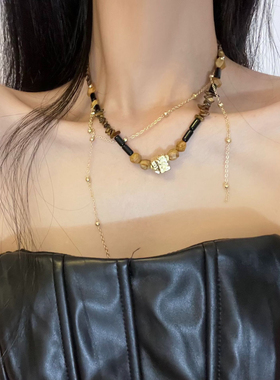 partyme手工锁骨链复古串珠设计感小众项链女新中式流苏配饰