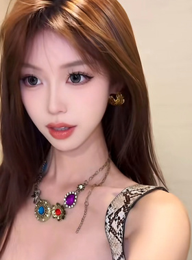 Partyme手工网红高贵复古小众宫廷风项链女锁骨链仿宝石气质颈链