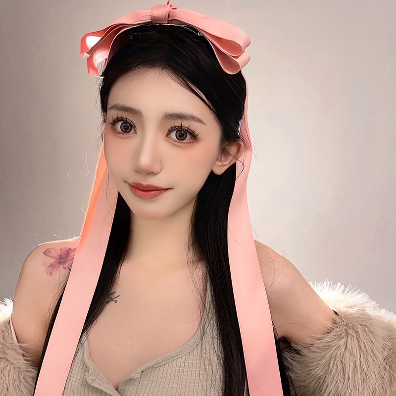 Jennie同款大蝴蝶结发夹少女芭蕾风丝带弹簧夹头饰飘带边夹发饰