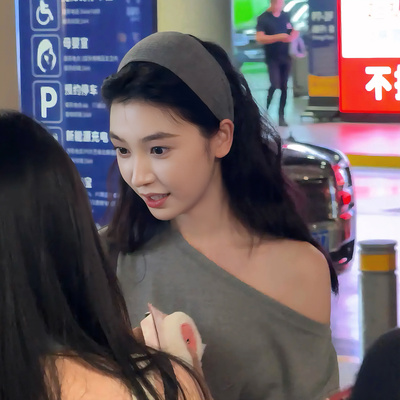 易梦玲同款宽边带齿防滑发卡遮白发月子复古纯色发箍压发显脸小